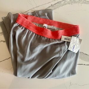 LuLaRoe Jill Skirt Gray with Coral Waistband size large EUC